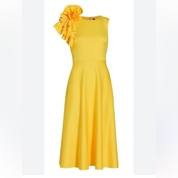 Badgley Mischka Dresses & Skirts - BADGLEY MISCHKA. Ruffle Shoulder Sleeveless Cocktail Dress size 8